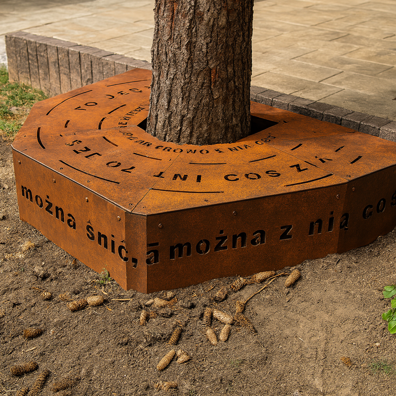 Maskownica Podest Dekoracja drzew ogrodu Stal Corten