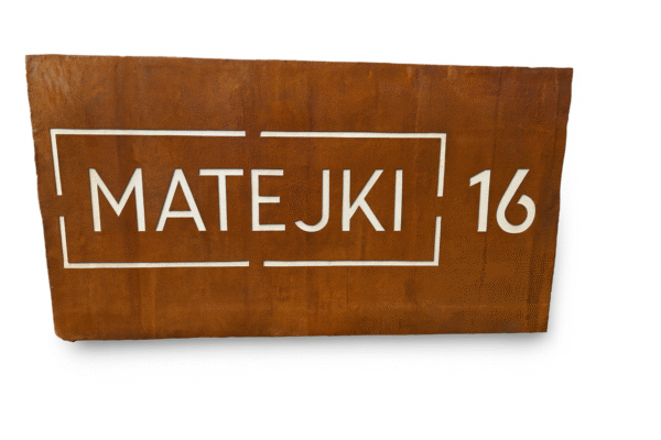 Tablica Adres Zamieszkania STAL CORTEN