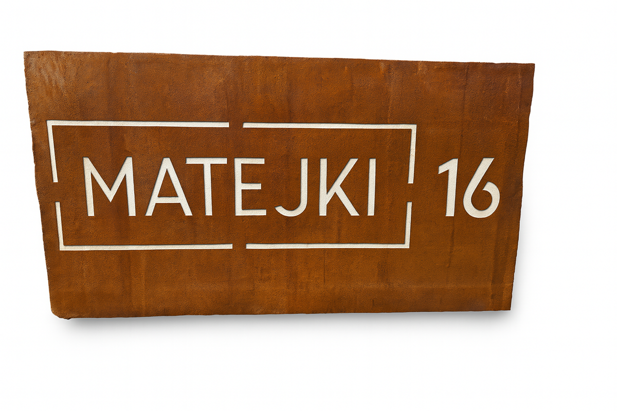 Tablica Adres Zamieszkania STAL CORTEN