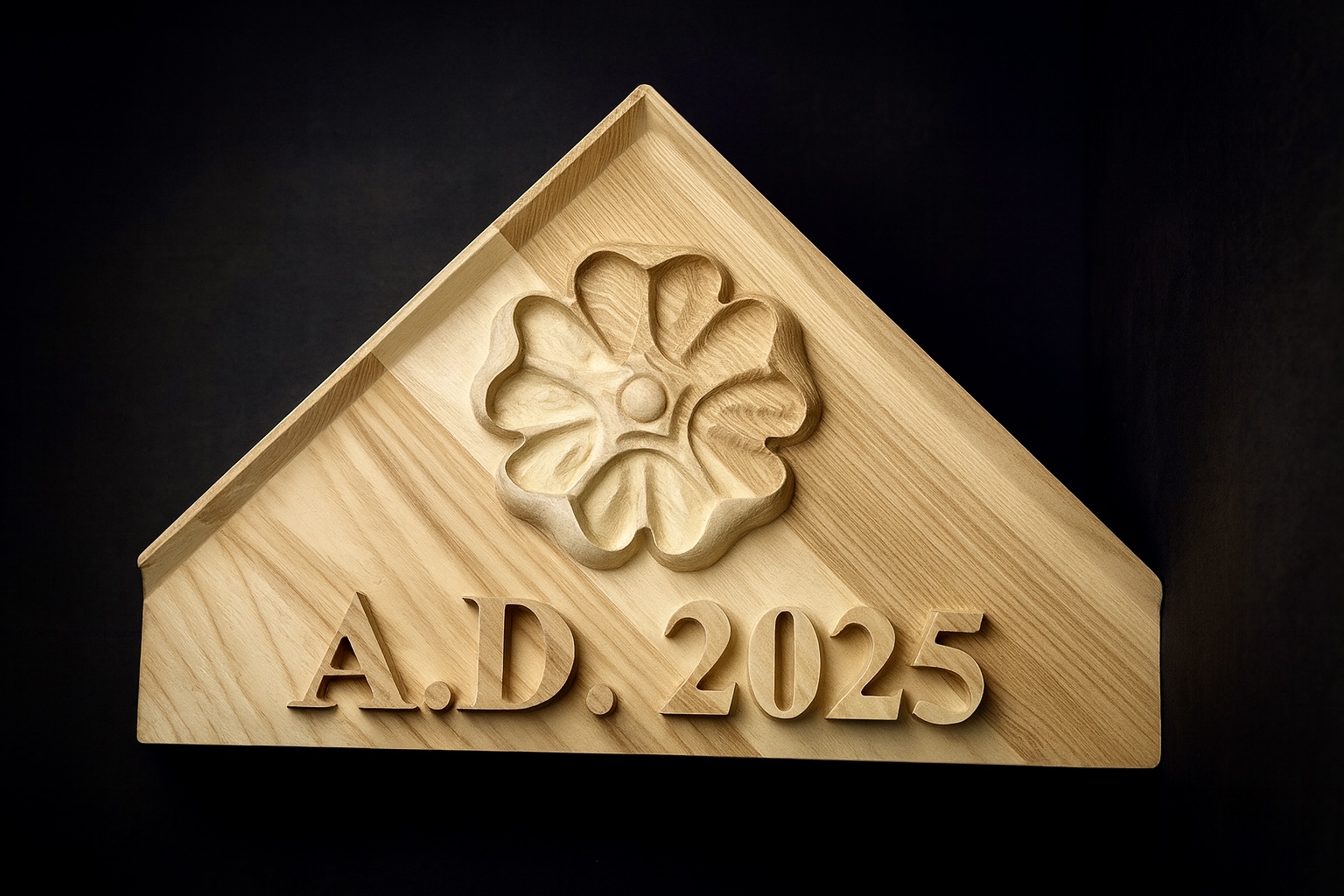 Dekoracyjna ozdoba szczytowa z jesionu – 40 × 40 × 45 cm