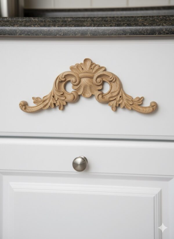 Ornament drewniany 25×25 cm dekoracyjna płaskorzeźba Sztukateria Relief