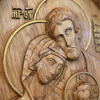 Relief Obraz z drewna „Święta Rodzina” Płaskorzeźba