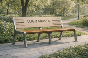 Nowoczesna ławka parkowa z możliwością personalizacji