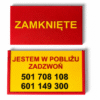 Tabliczka 3D „OTWARTE / ZAMKNIĘTE / JESTEM W POBLIŻU – ZADZWOŃ”
