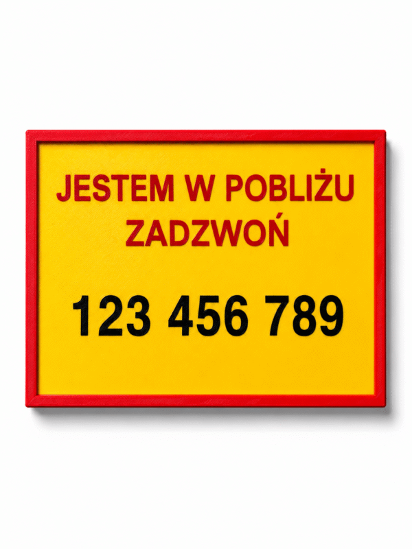 Tabliczka 3D „OTWARTE / ZAMKNIĘTE / JESTEM W POBLIŻU – ZADZWOŃ”