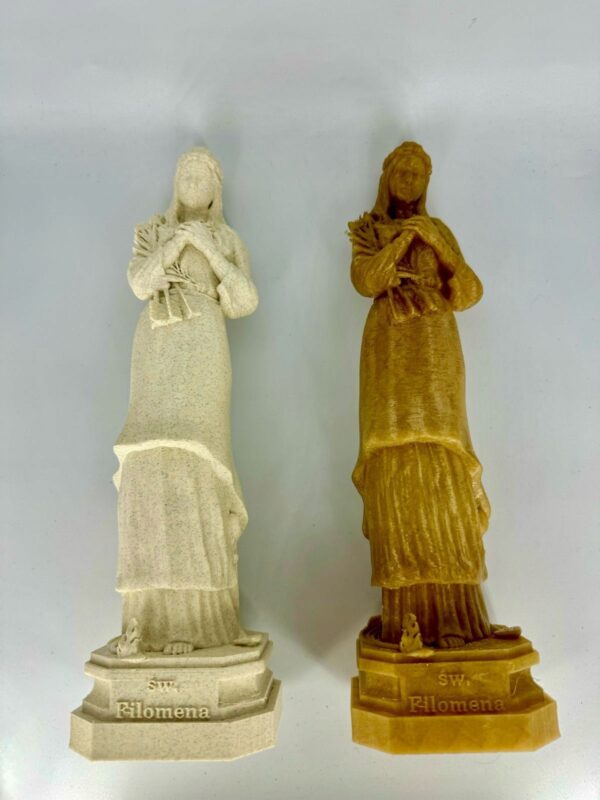 Figurka św. Filomeny – Imitacja Marmuru i Bursztynu, 28 cm
