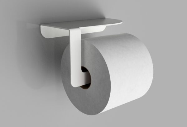 UCHWYT WIESZAK NA PAPIER TOALETOWY BIAŁY MOCNY STAL