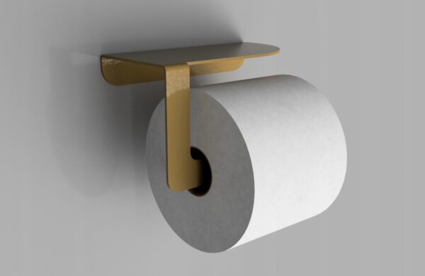 UCHWYT WIESZAK NA PAPIER TOALETOWY ZŁOTY MOCNY STAL